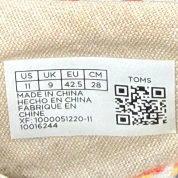 TOMS Alpargata Rope Espadrille Natural Aztec Embroidered Womens Sz 11 Boho - Picture 9 of 9